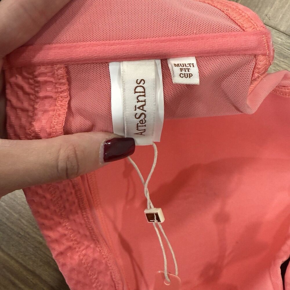 ArteSands Women’s Sz 18 Pink Salmon Allegro Botticelli Bikini Top Swimwear NWT - Picture 6 of 9
